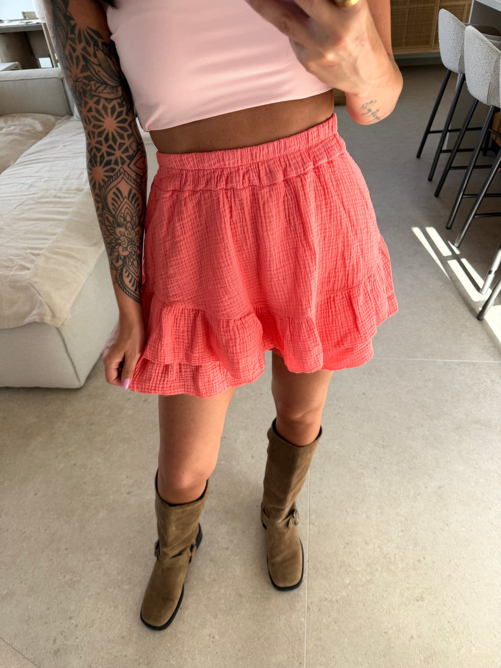 Musselin Hosenrock – Koralle Rock Lisas Boutique 