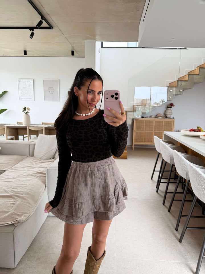 Musselin Hosenrock – Taupe Rock Lisas Boutique 