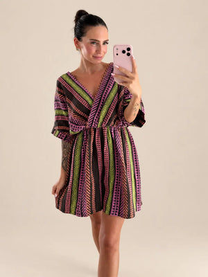 Mousseline Jumpsuit – Bruin/Mix