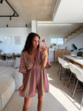 Musselin Jumpsuit – Taupe/Mix