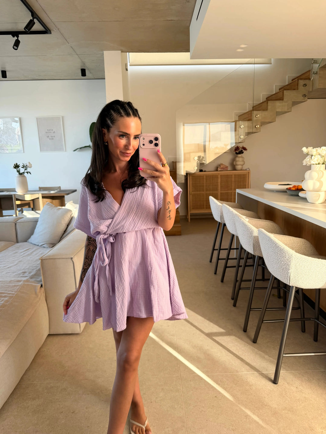 Musselin Kleid – Flieder Kleid Lisas Boutique 