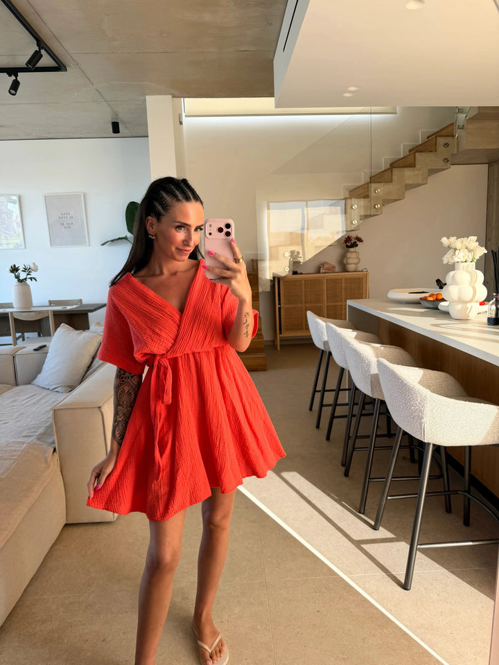 Musselin Kleid – Koralle Kleid Lisas Boutique 