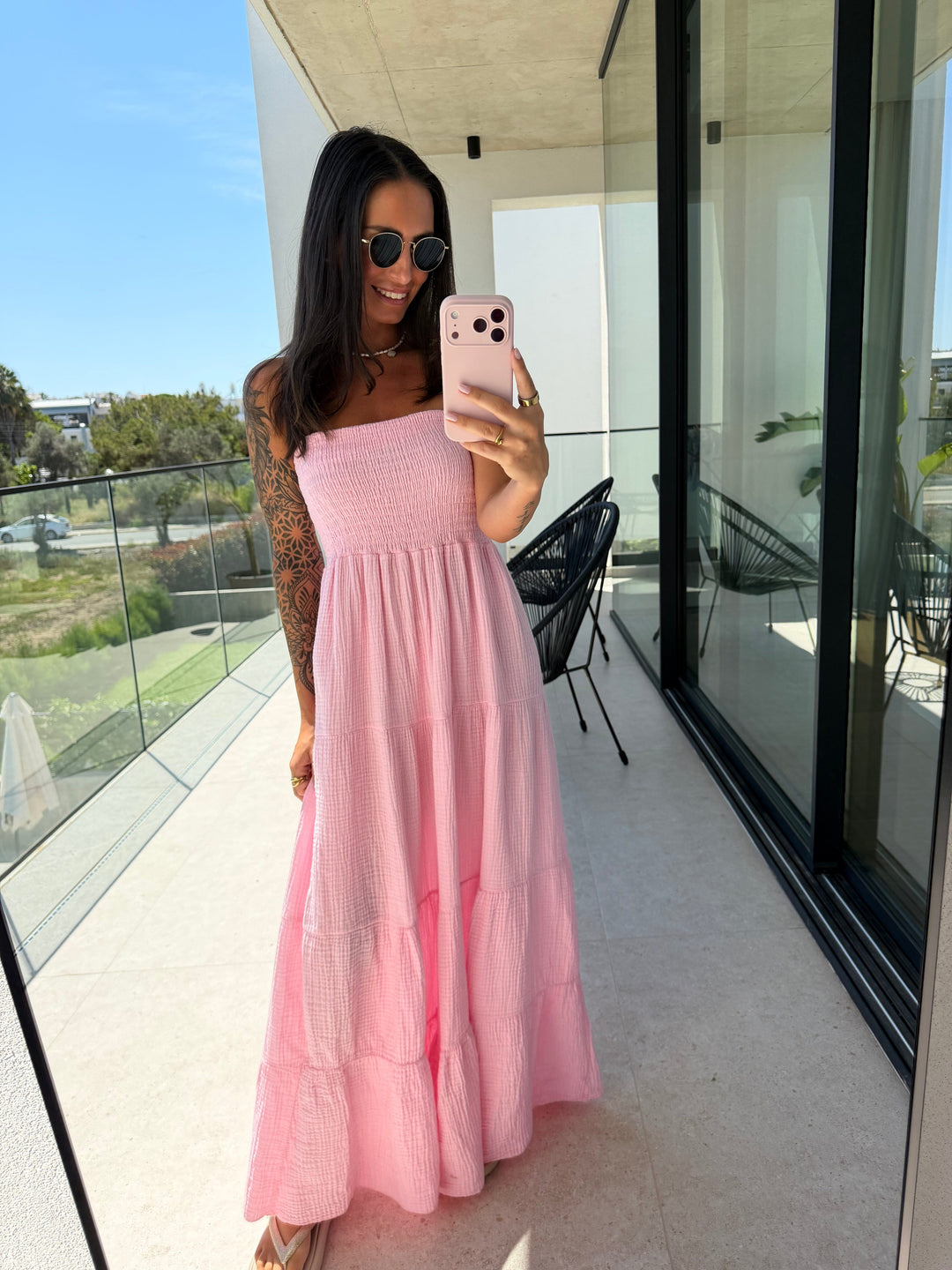 Musselin Kleid – Rosa Kleid Lisas Boutique 