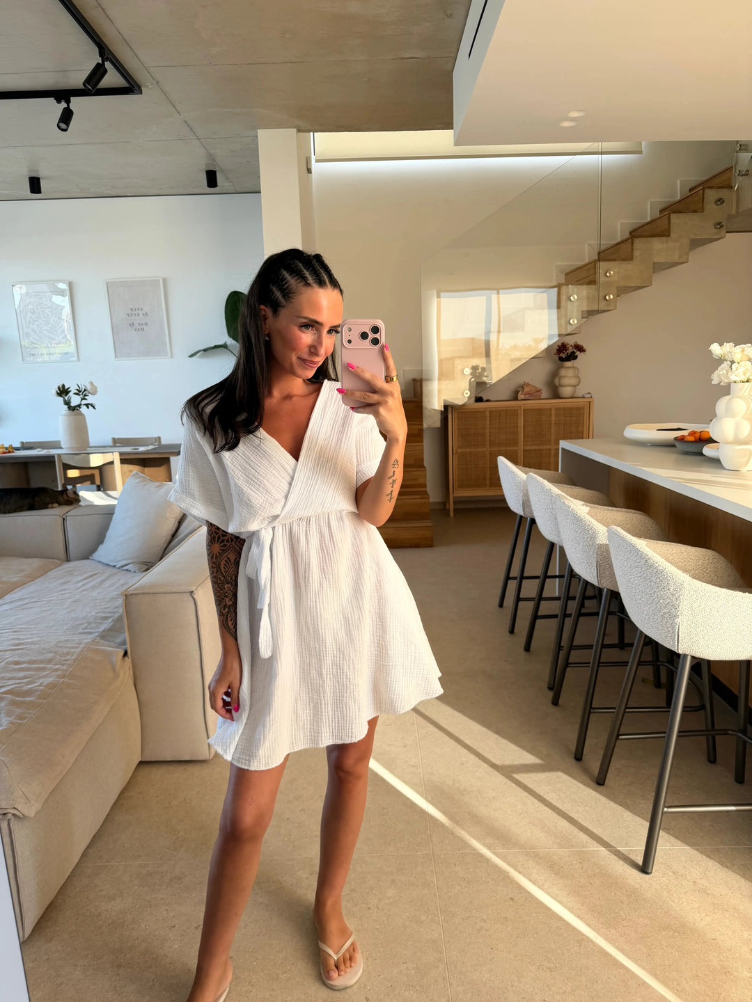 Musselin Kleid – Weiß Kleid Lisas Boutique 