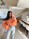 Musselin Langarmshirt - Apricot