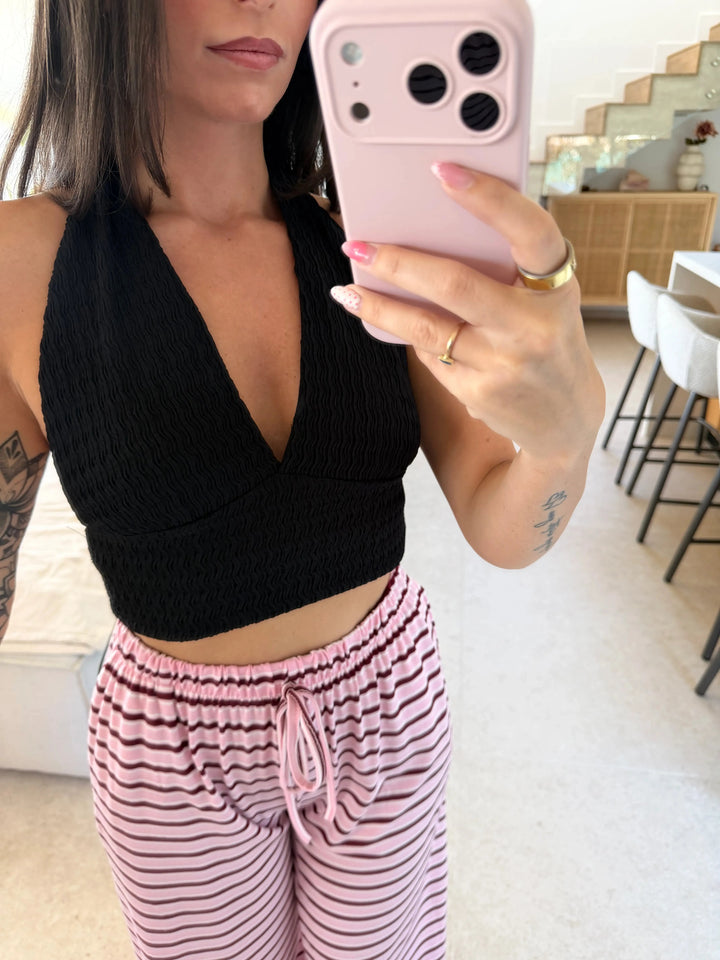 Neckholder Top – Schwarz Top Lisas Boutique 