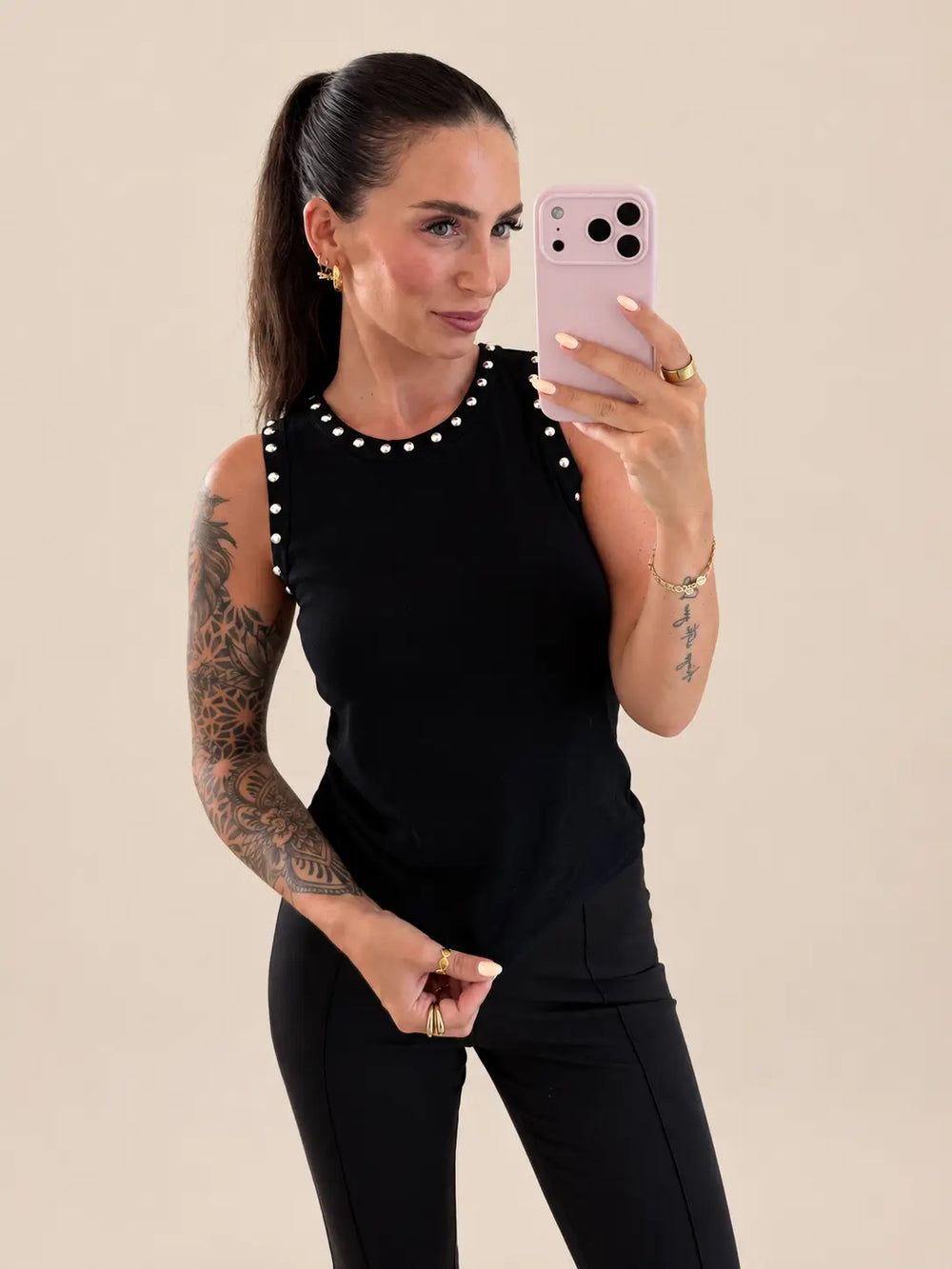 Women’s top in Black, Front view | Lisa’s Boutique