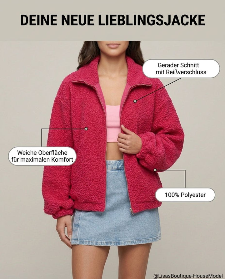Pinke Oversize Jacke mit Reißverschluss | Lisa’s Boutique