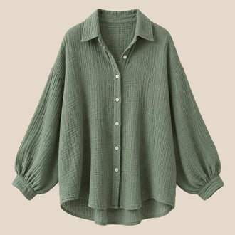 Grüne Musselinbluse mit Knöpfen – Lisa’s Boutique