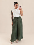Pantalones plisados – Caqui
