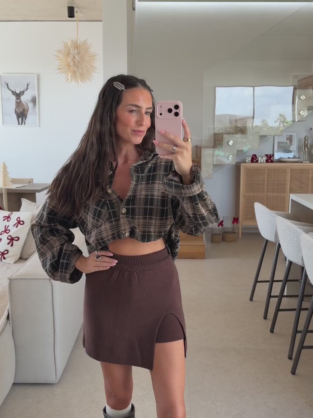 Knitted Skort – Brown