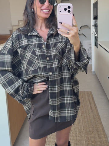Kariertes Hemd in Braun für Damen | Lisa’s Boutique
