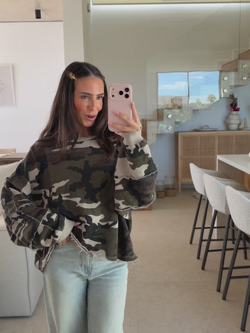 Camouflage Sweatshirt – Beige