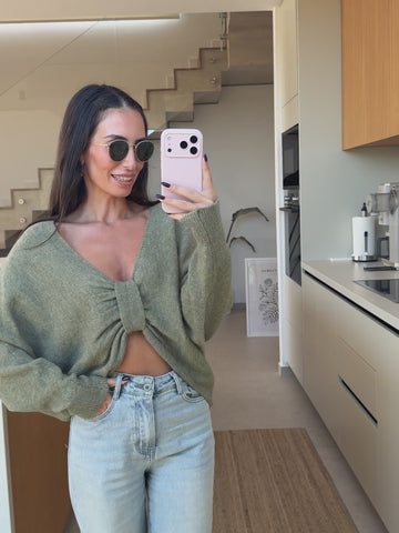 Trui met Strik – Khaki