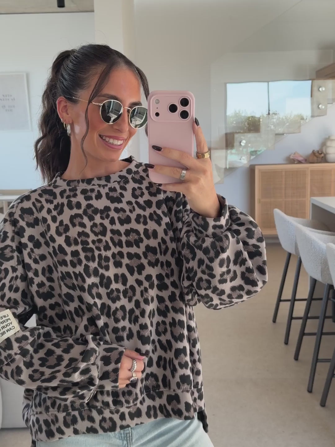 Leopard Sweatshirt – Grey