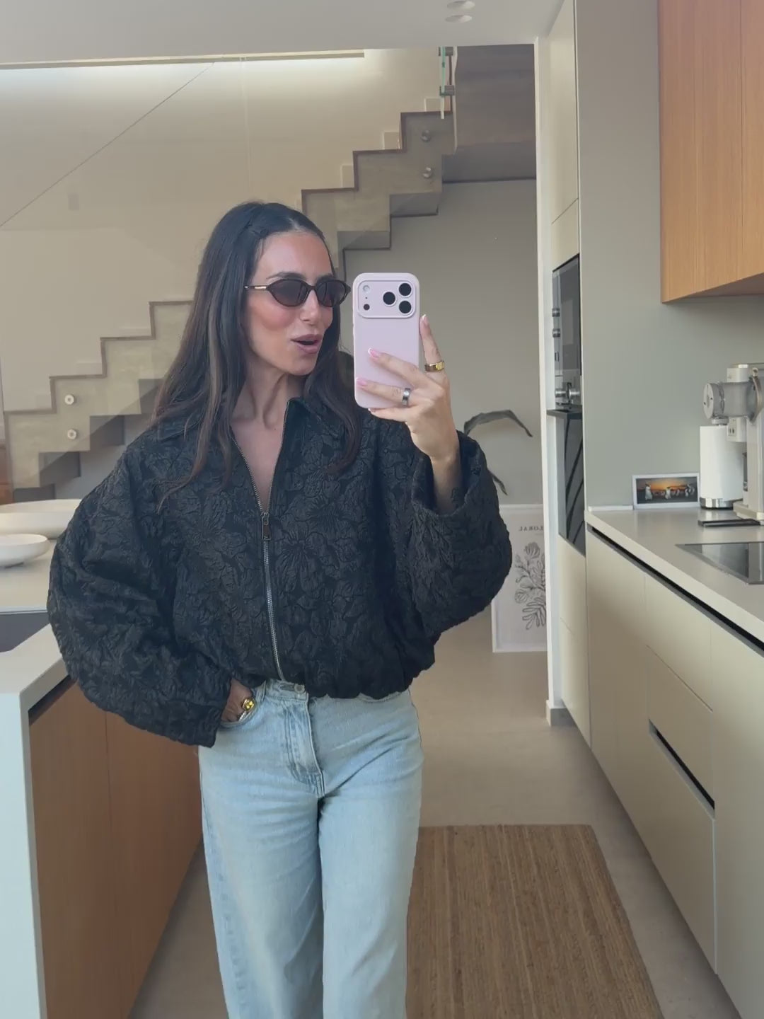 Flower Jacket – Schwarz