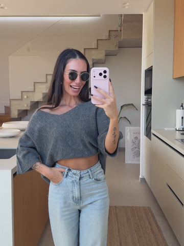 Basic Pullover – Grau