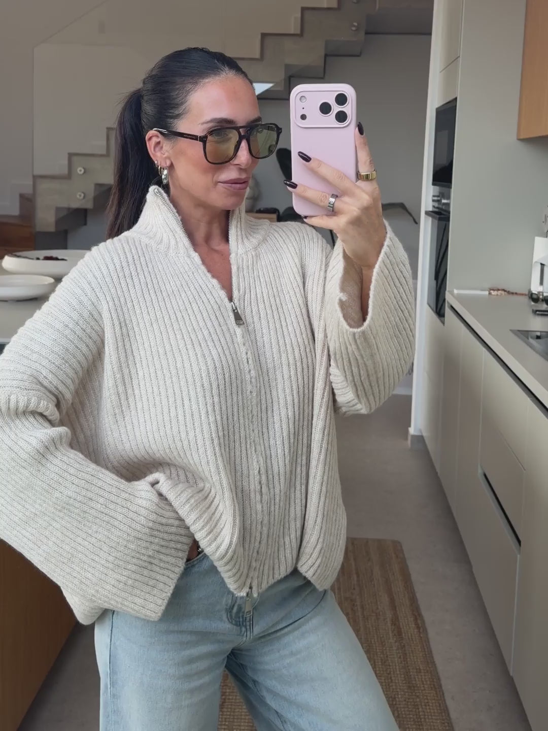 Cardigan oversize – Crema