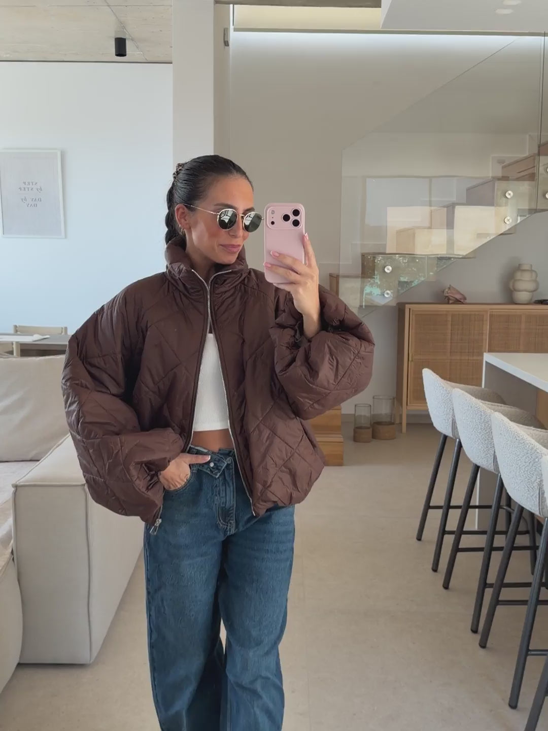 Puffer jacket – Brown