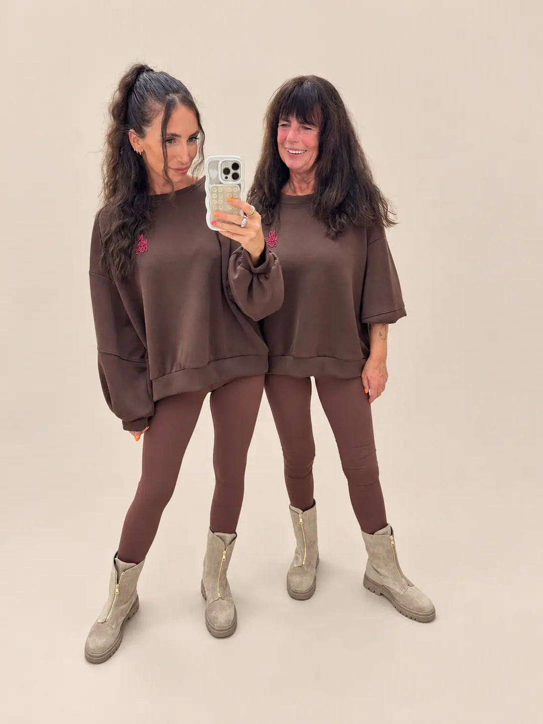 Pullover und Leggings Damen in Braun im Outfit | Lisa’s Boutique