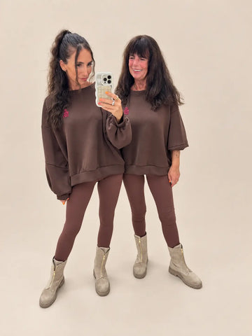 Pullover und Leggings Damen in Braun im Outfit | Lisa’s Boutique