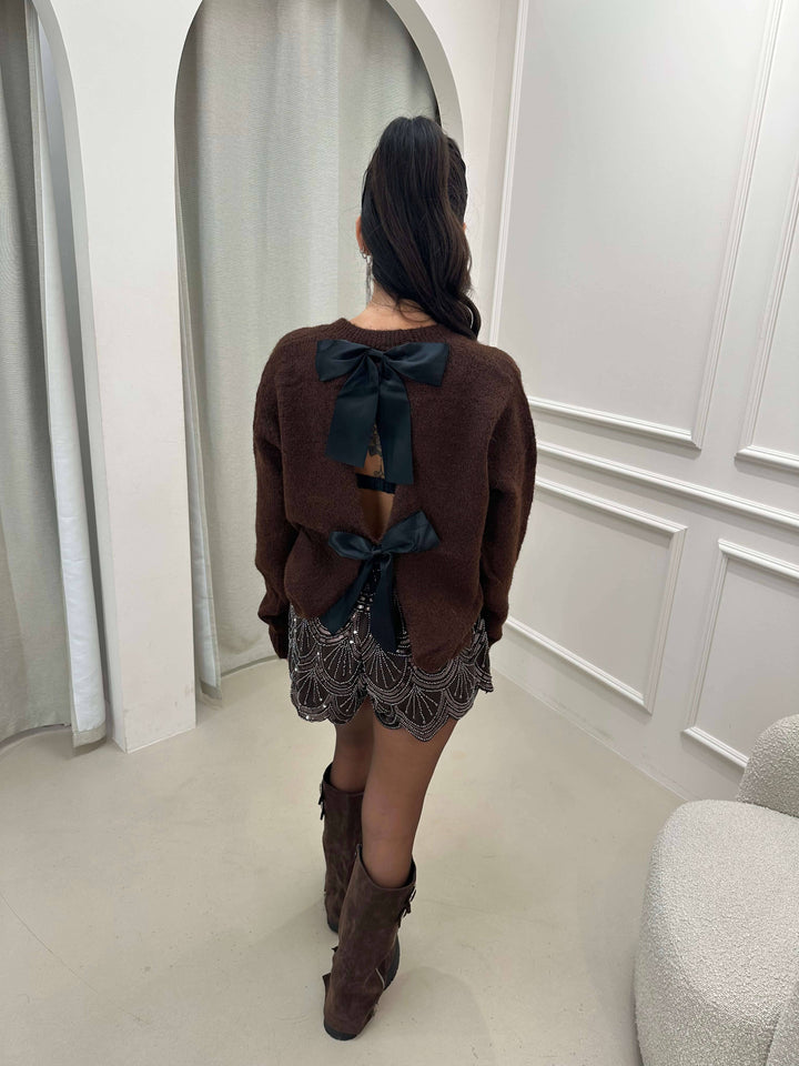 Pullover Schleifen Braun Pullover Lisas Boutique 