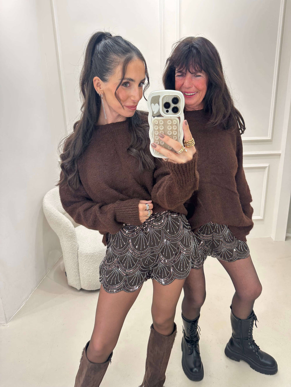 Pullover Schleifen Braun Pullover Lisas Boutique 