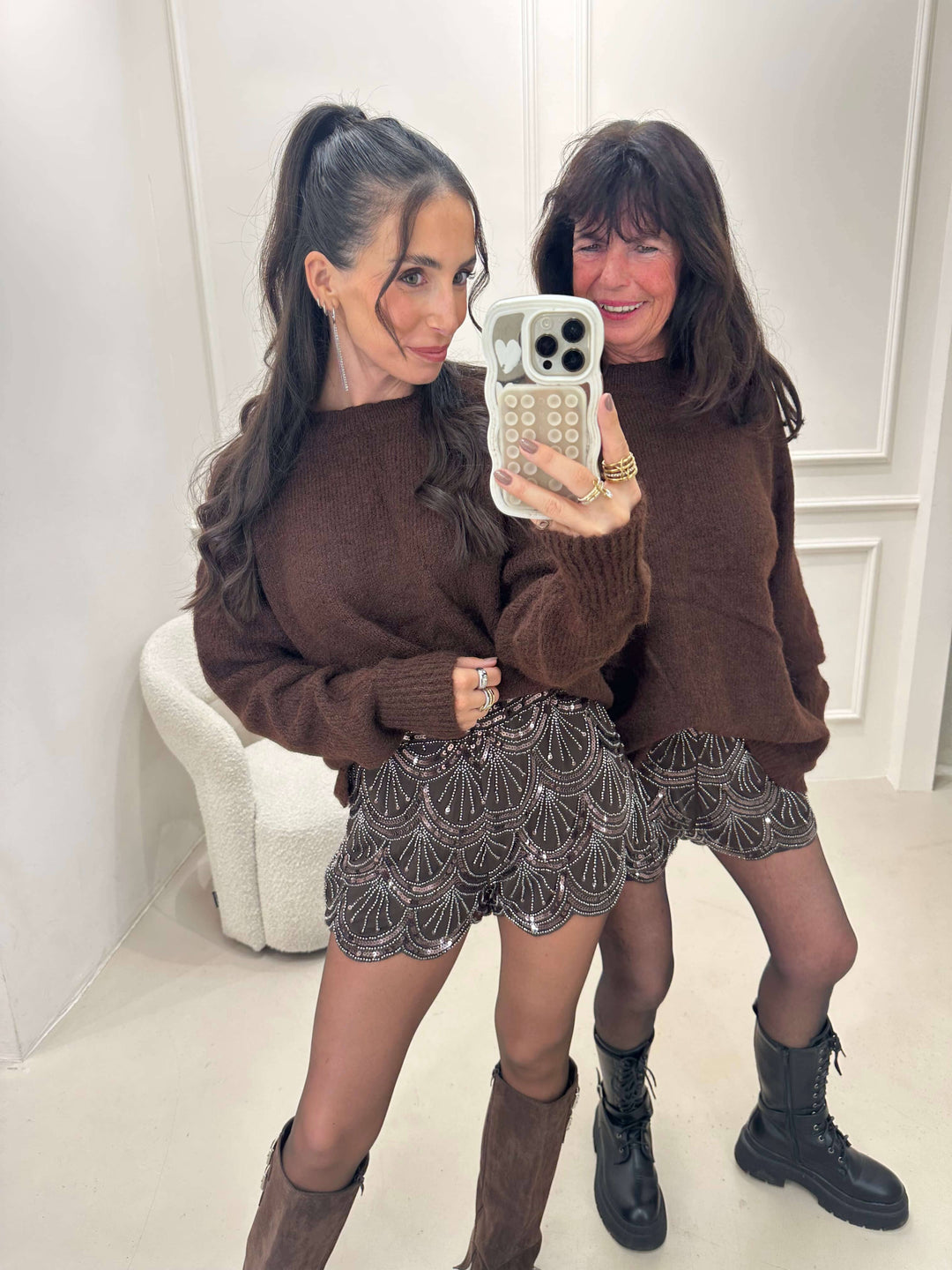 Pullover Schleifen Braun Pullover Lisas Boutique 