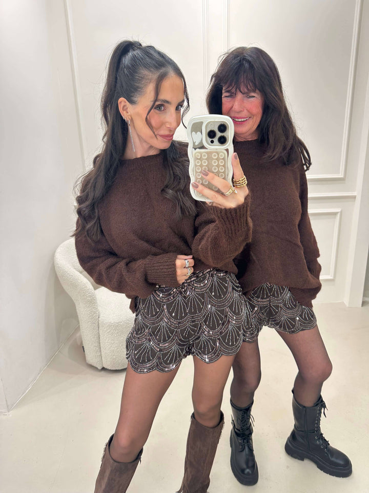 Pullover Schleifen Braun Pullover Lisas Boutique 