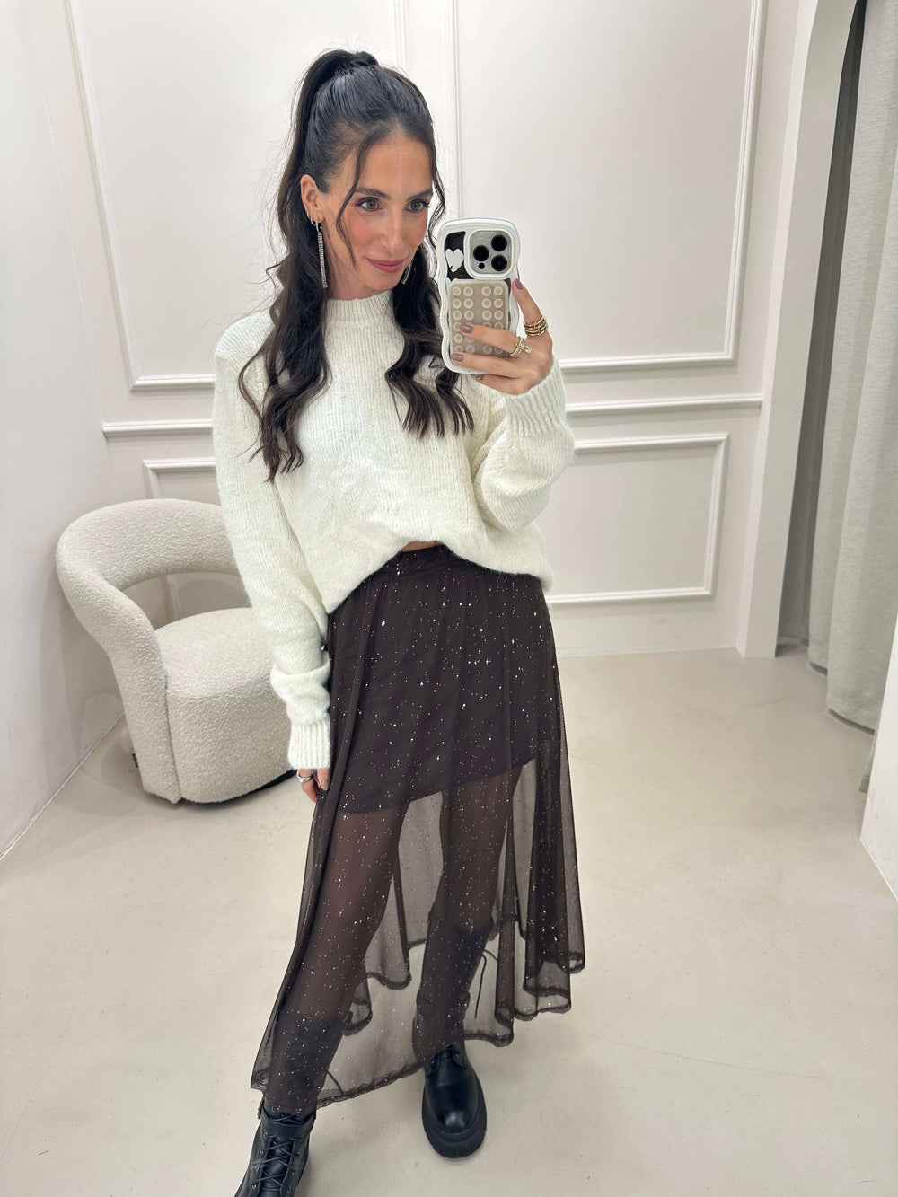 Pullover Schleifen Creme Pullover Lisas Boutique 