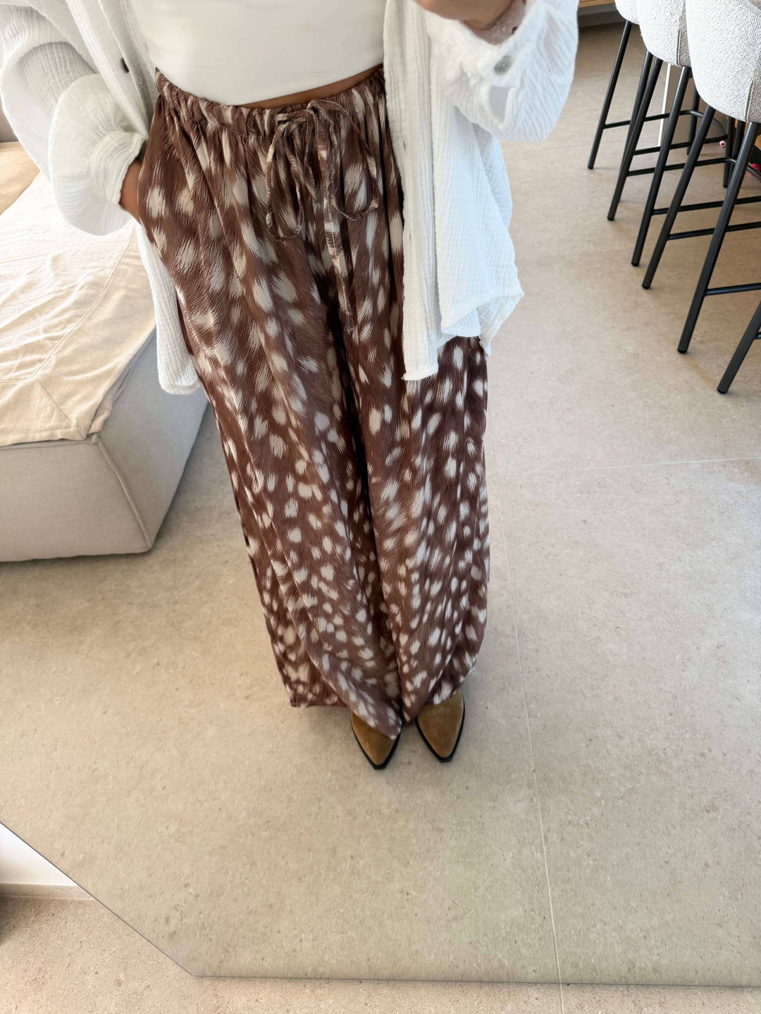 Rehprint Schlabberhose – Braun Langarm Lisas Boutique 