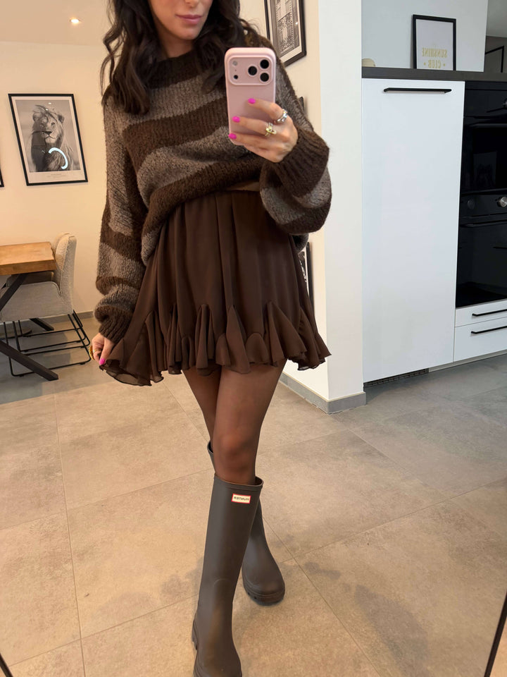 Rock mit Volant – Schokobraun Rock Lisas Boutique 