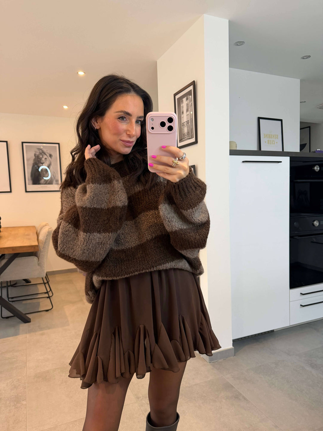 Rock mit Volant – Schokobraun Rock Lisas Boutique 