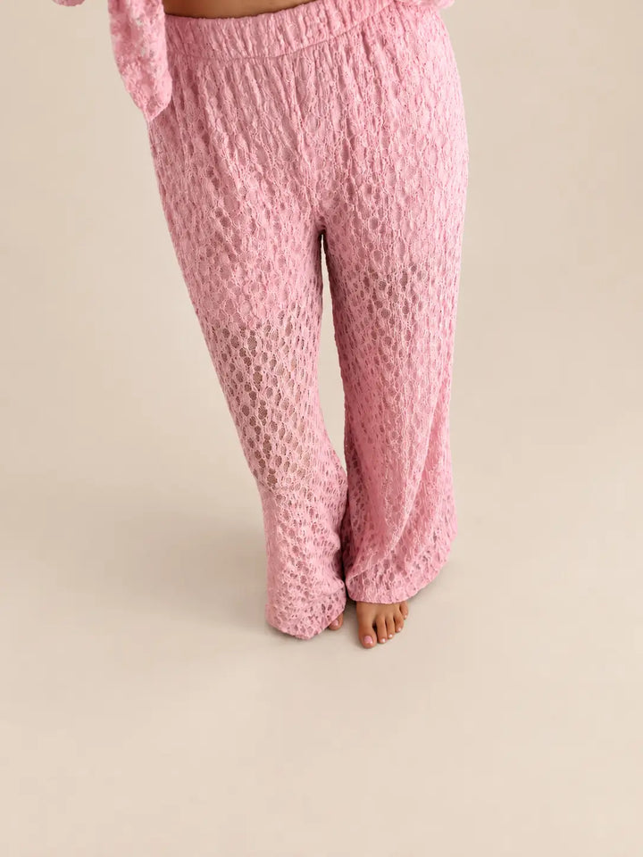 Women’s lace trousers in Rose | Lisa’s Boutique