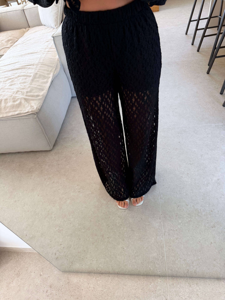 Spitzen Hose - Schwarz Stoffhose Lisas Boutique 