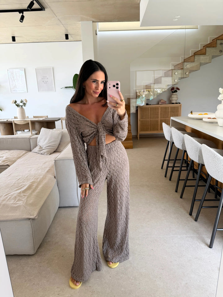 Spitzen Hose - Taupe Stoffhose Lisas Boutique 