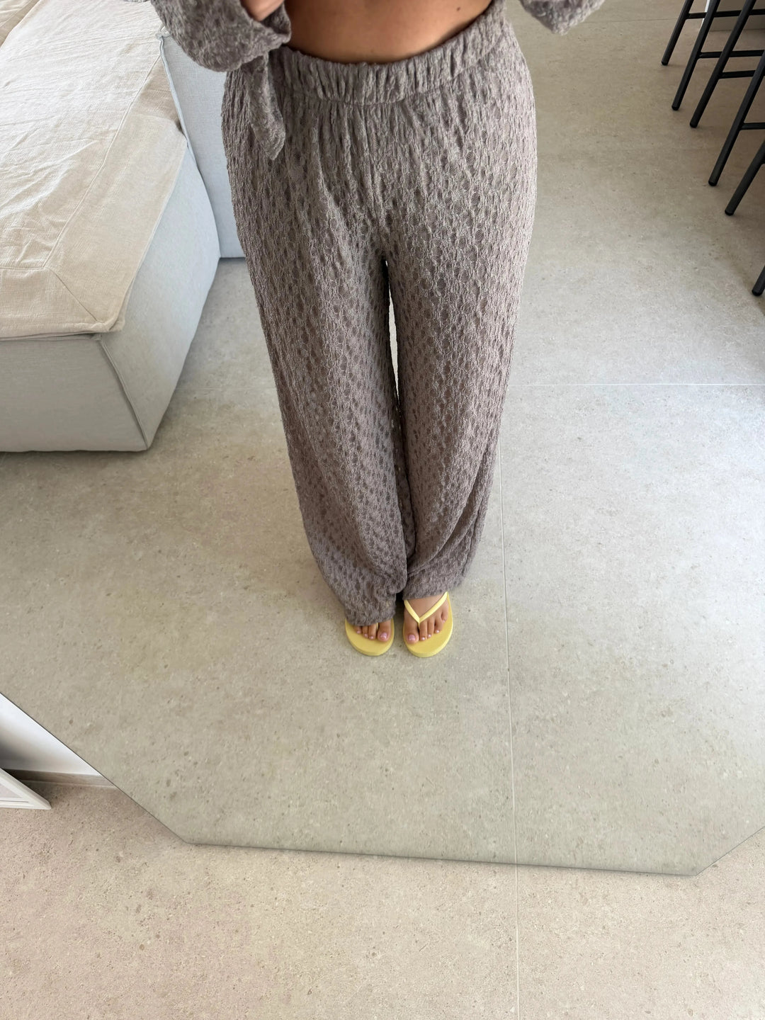 Spitzen Hose - Taupe Stoffhose Lisas Boutique 