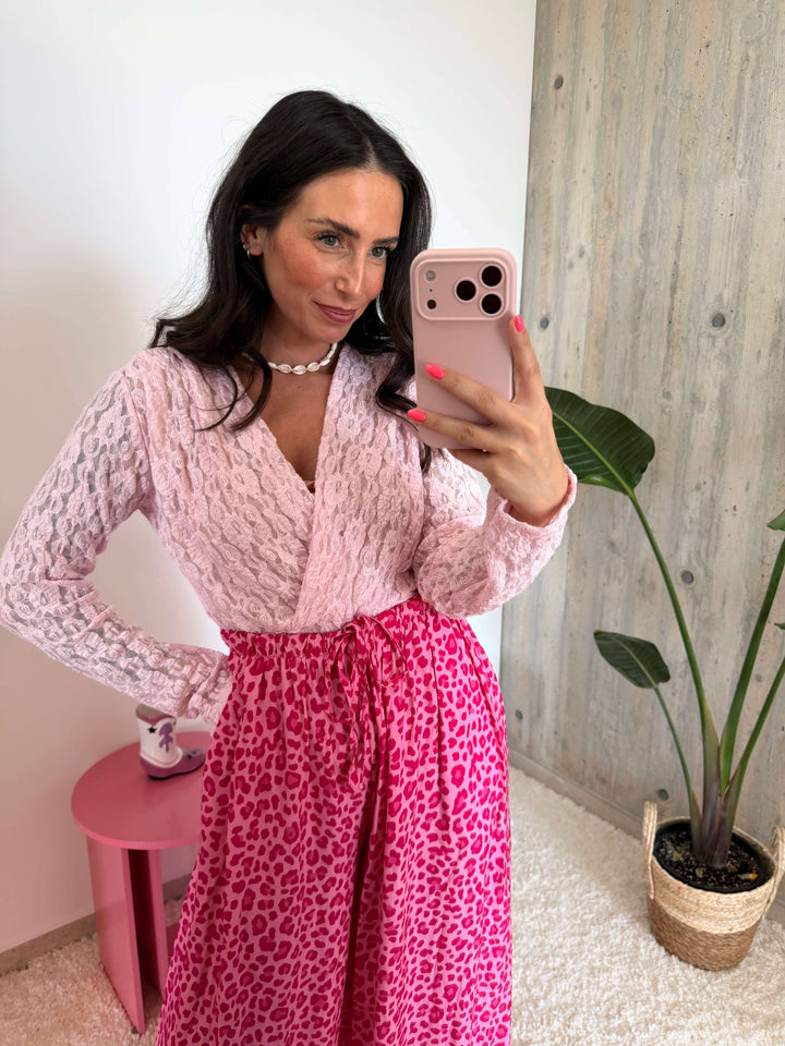 Spitzenbody mit Wickeloptik – Rosa Body Lisas Boutique 