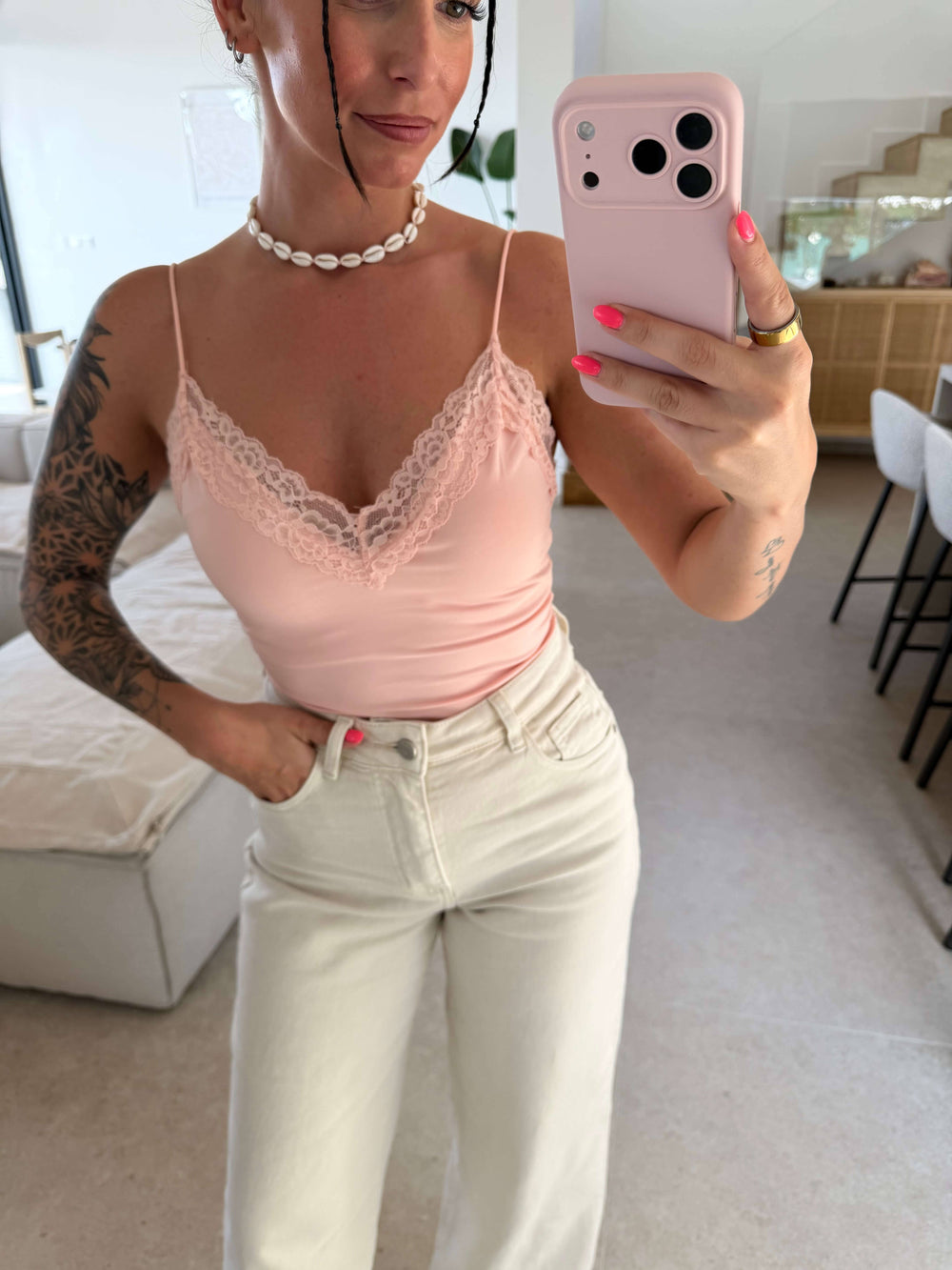 Spitzenbody – Rosa Body Lisas Boutique 