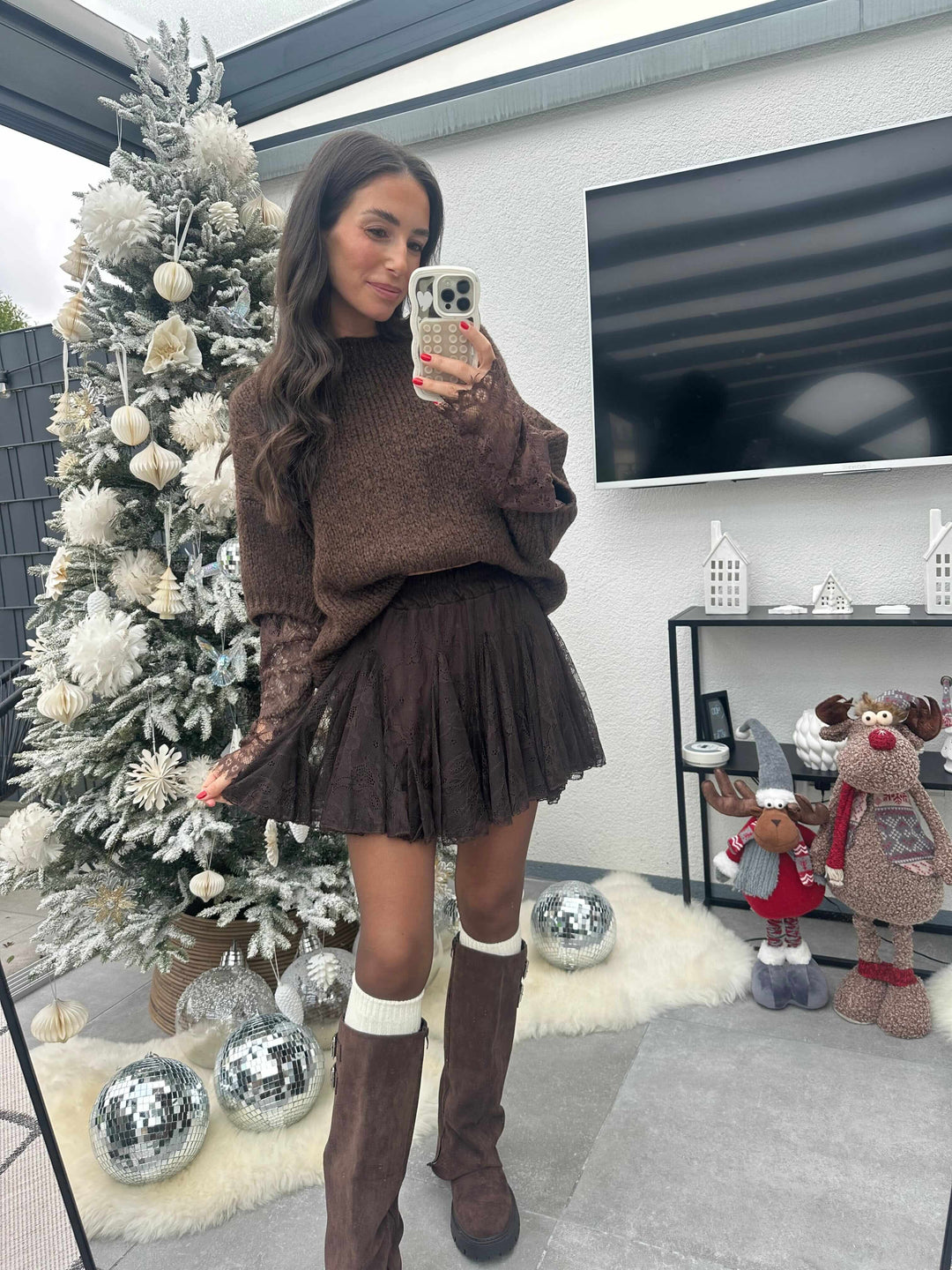 Spitzenrock Braun Rock Lisas Boutique 