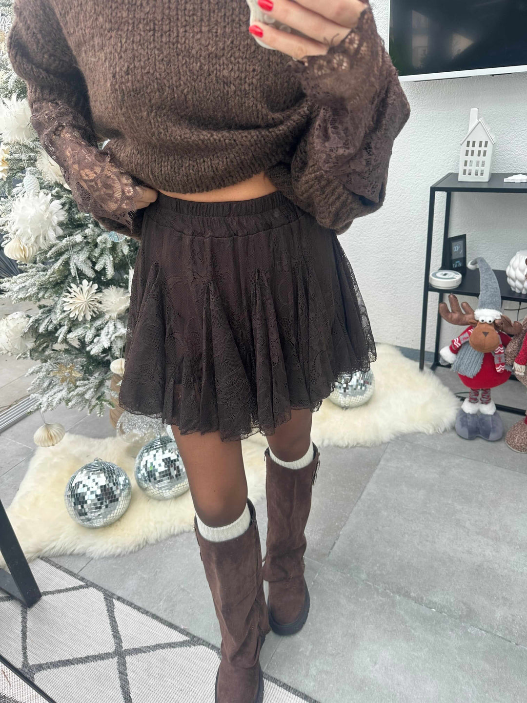 Spitzenrock Braun Rock Lisas Boutique 