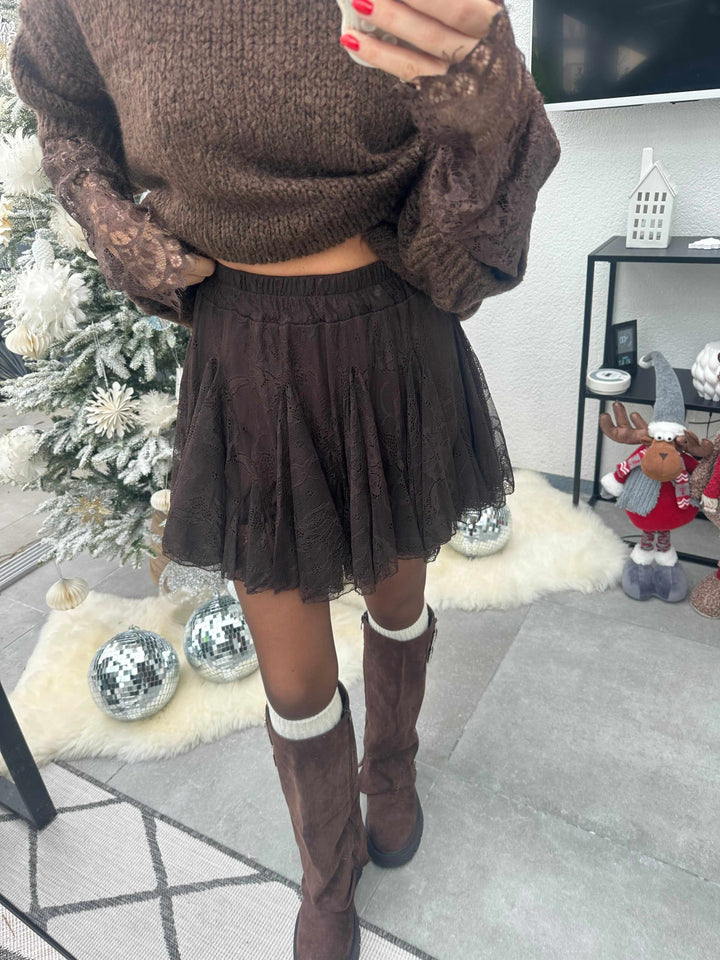 Spitzenrock Braun Rock Lisas Boutique 