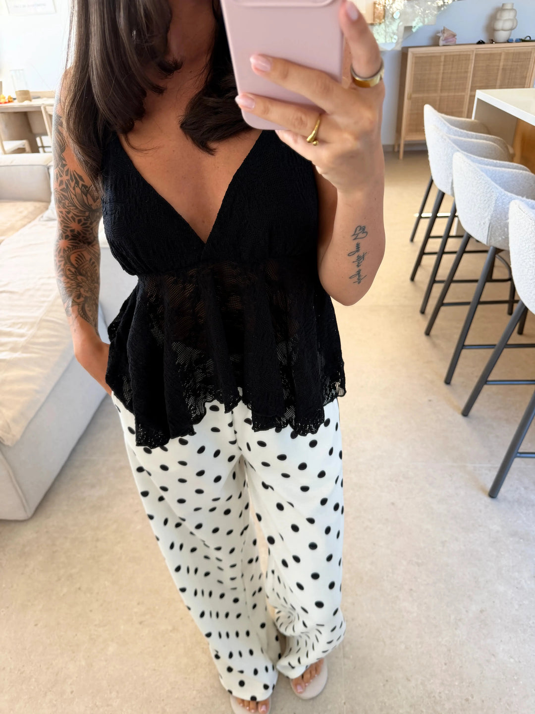 Spitzentop – Schwarz Top Lisas Boutique 
