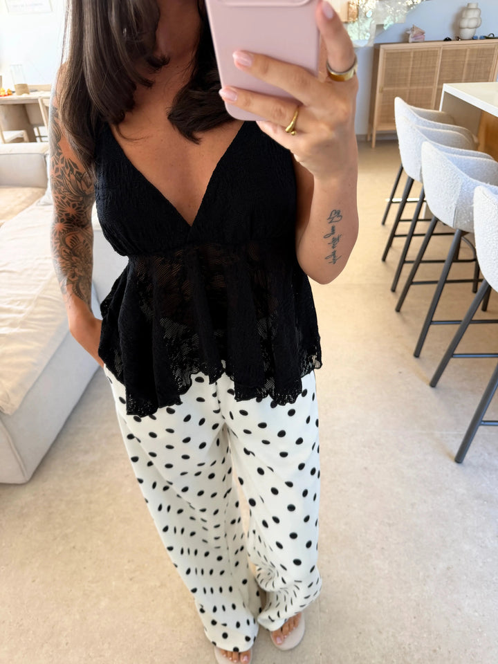 Spitzentop – Schwarz Top Lisas Boutique 