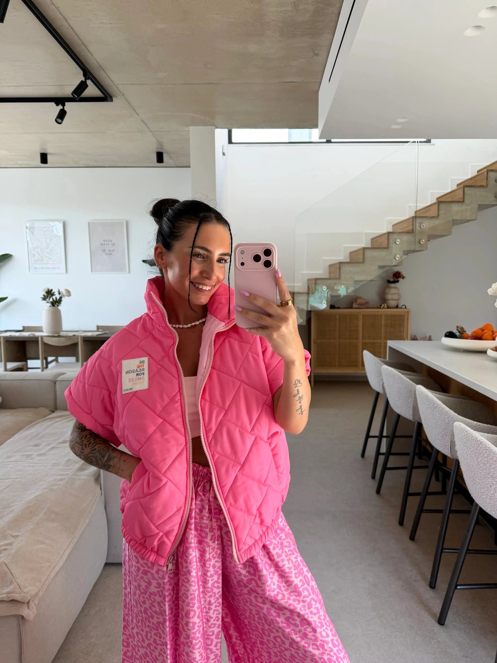 Steppjacke - Pink Weste Lisas Boutique 