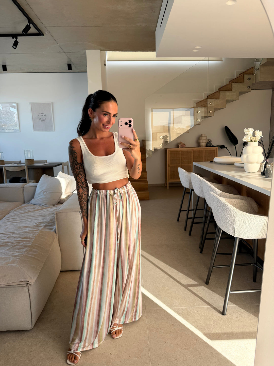 Streifenhose – Mehrfarbig Hose Lisas Boutique 