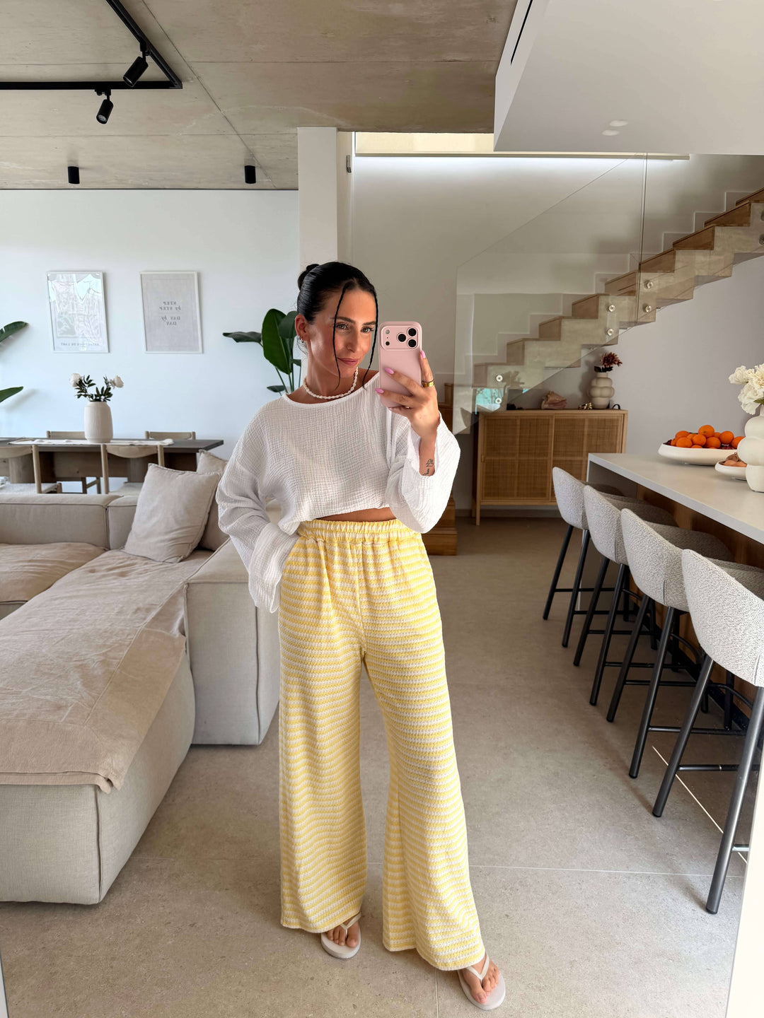 Strickhose gestreift - Gelb Hose Lisas Boutique 