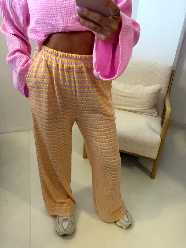 Strickhose gestreift - Gelb/Rosa Hose Lisas Boutique 