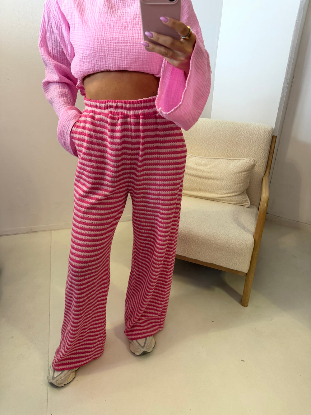 Strickhose gestreift - Pink/Rosa Hose Lisas Boutique 