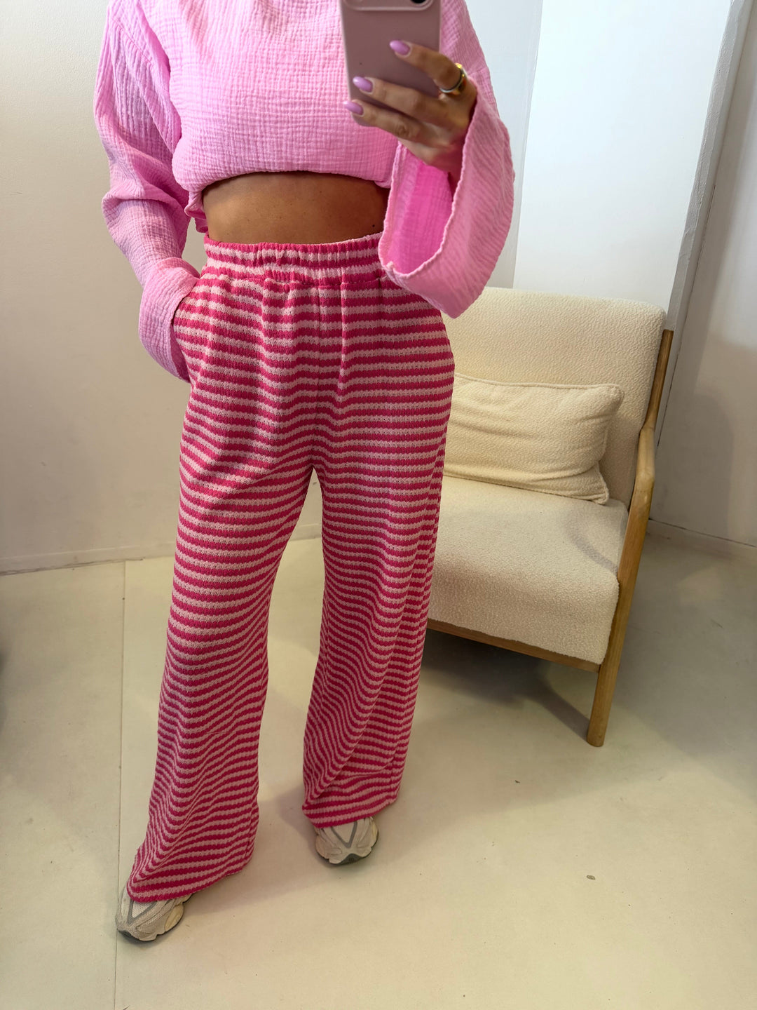 Strickhose gestreift - Pink/Rosa Hose Lisas Boutique 